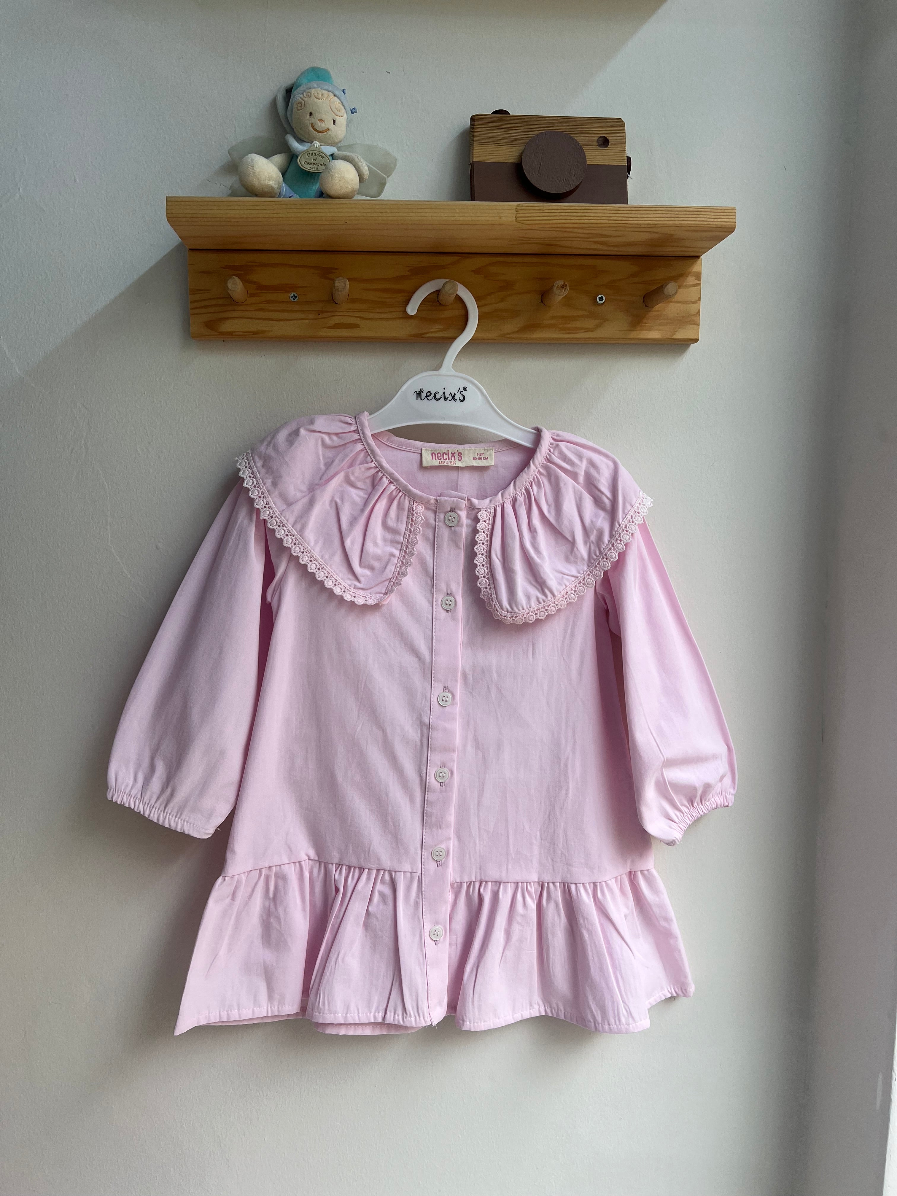 Pembe Keten Elbise