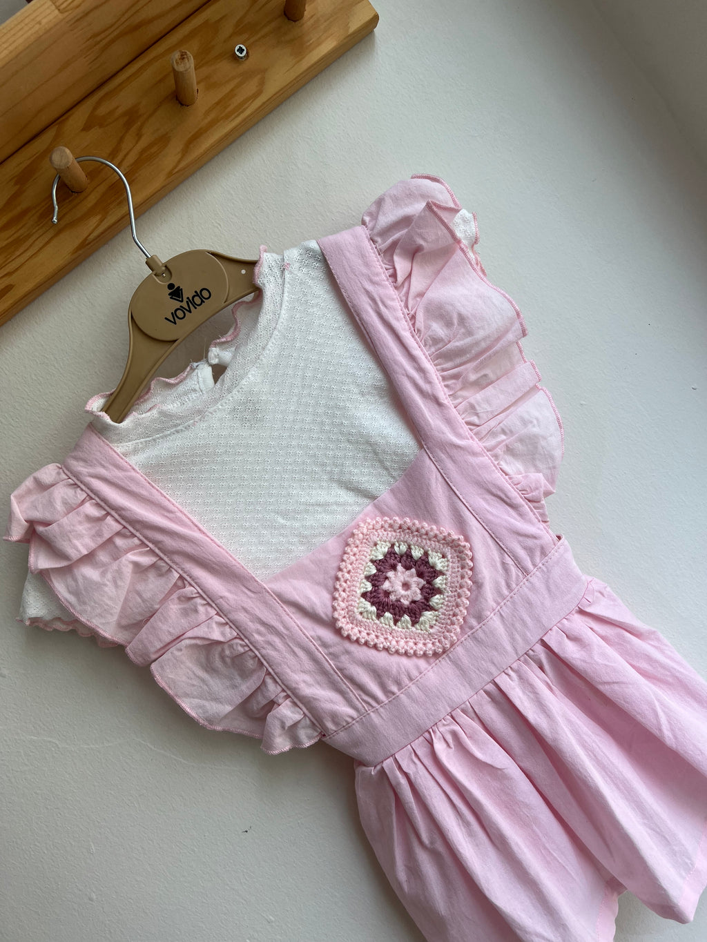 Motifli Pembe Elbise
