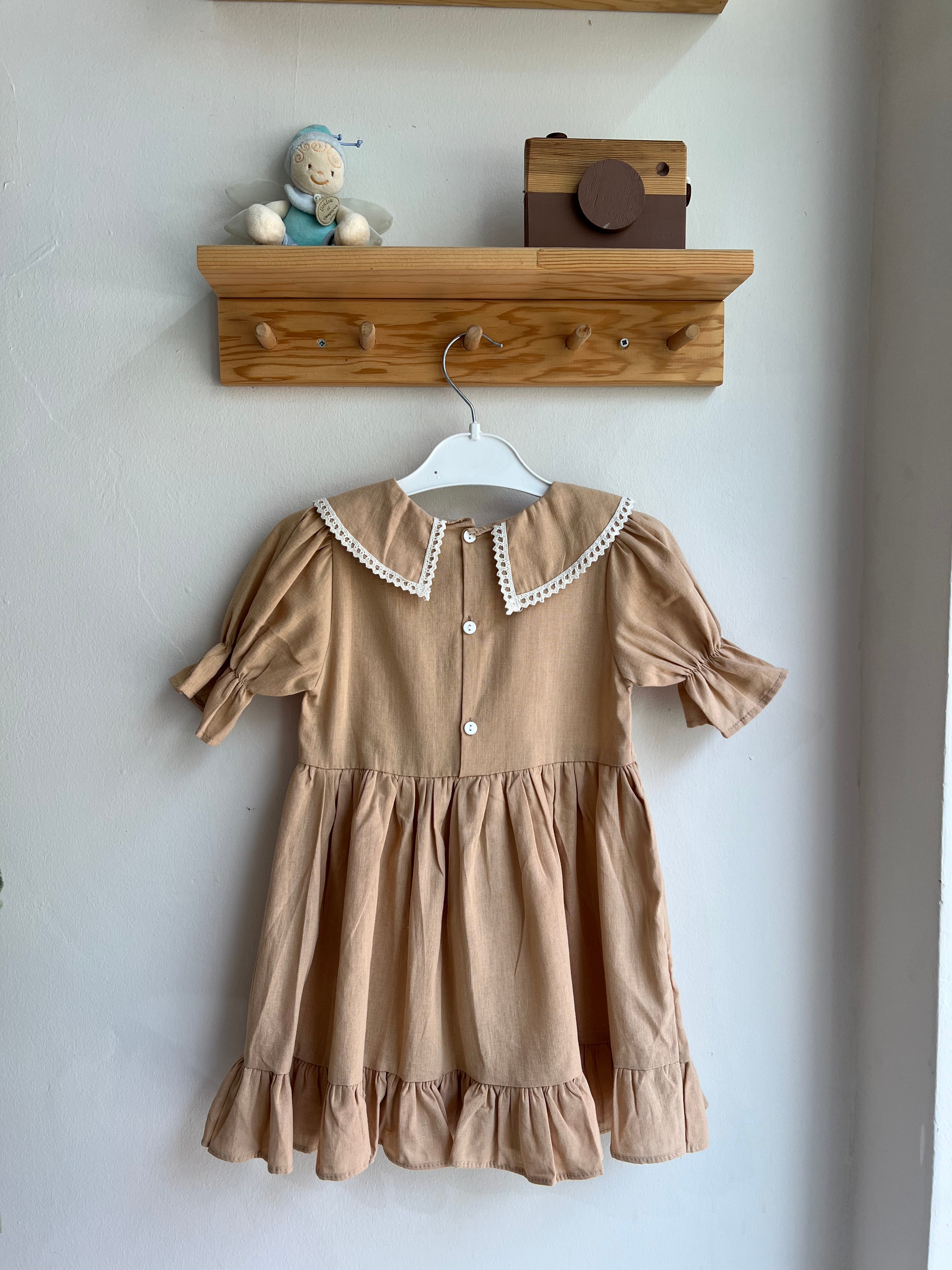 Bebe Yaka Camel Elbise