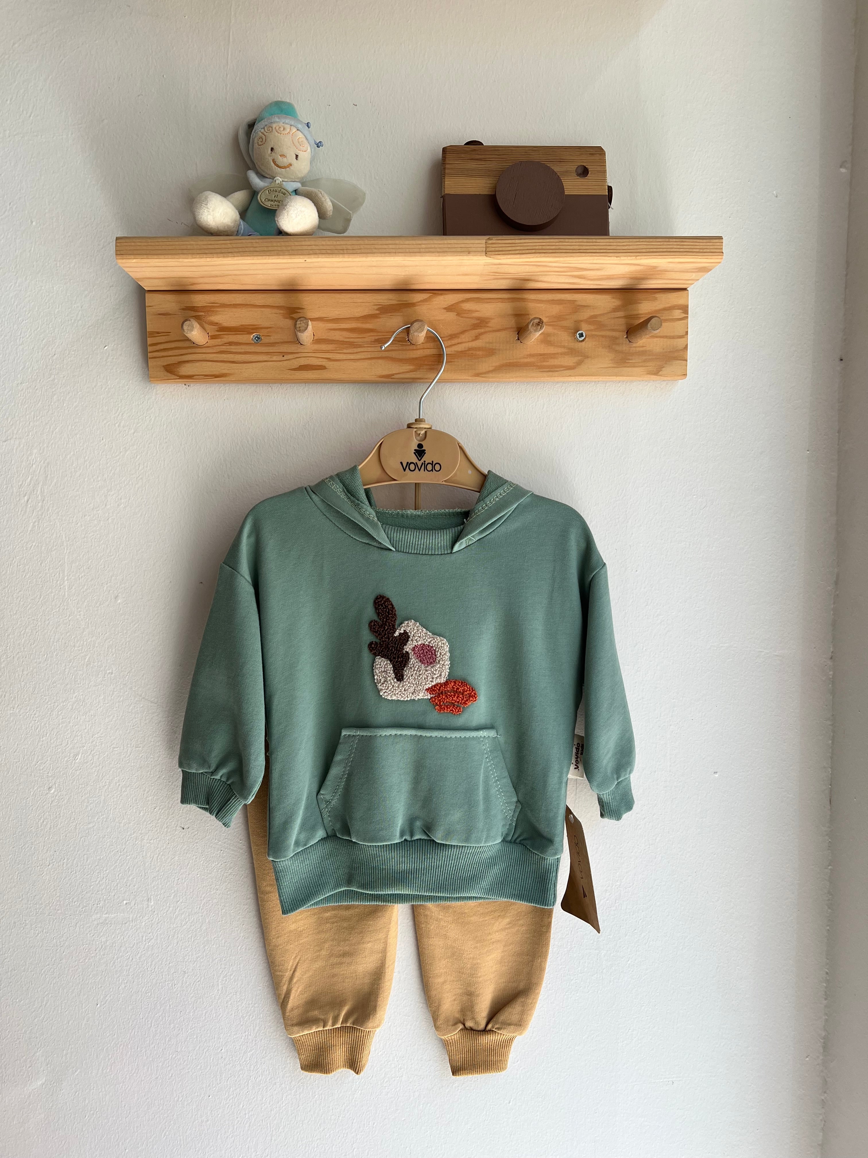 Mint Camel Kapüşonlu Takım